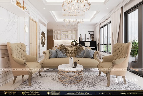 Thiết kế nội thất chung cư đẹp, cao cấp căn Emerald Celadon City 106m2